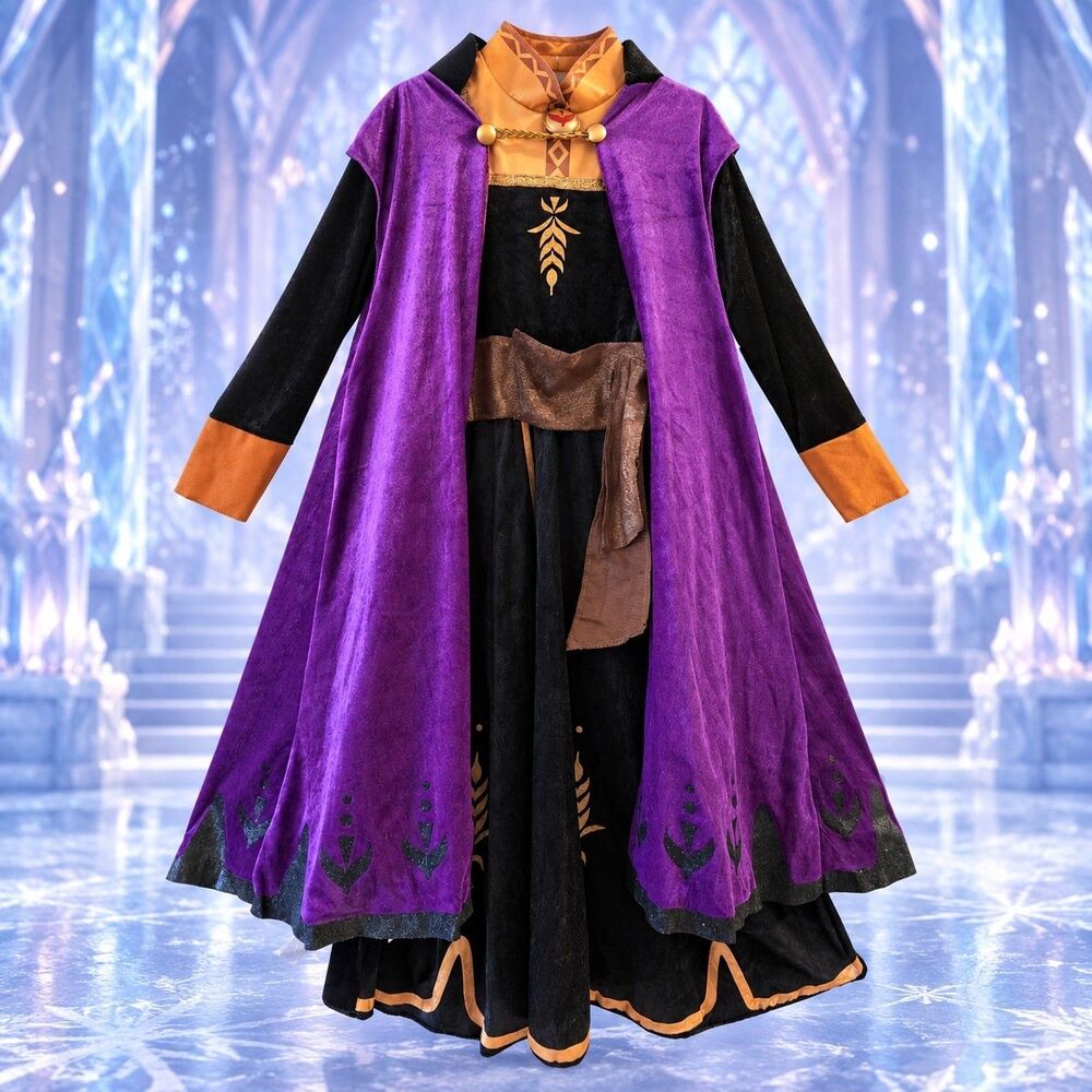 Disney Frozen 2 Anna Costume Girls Medium Dress Cloak NWT Deluxe Halloween C152